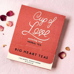 Big Heart Tea Co Cup of Love Tea on Pink Background