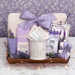 Lavender Garden Gift Box | Lavender Self Care Gift with Blanket & Mug