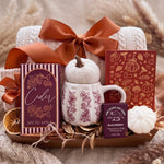 Autumn Splendor Gift Box | Fall Gift with Blanket & Floral Pumpkin Mug