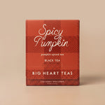 Big Heart Teas Spicy Pumpkin Black Tea, set against a solid beige background.