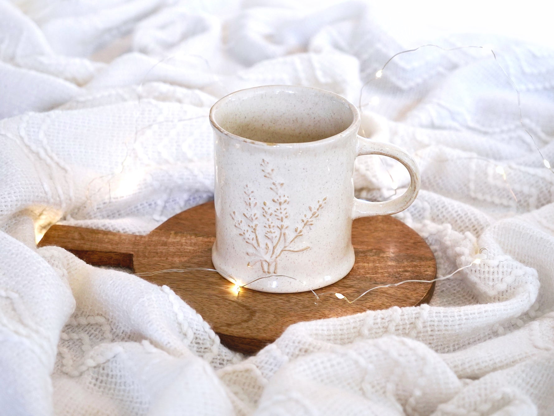 Lavender Sprig Ceramic Mug 12oz dishwasher and microwave safe