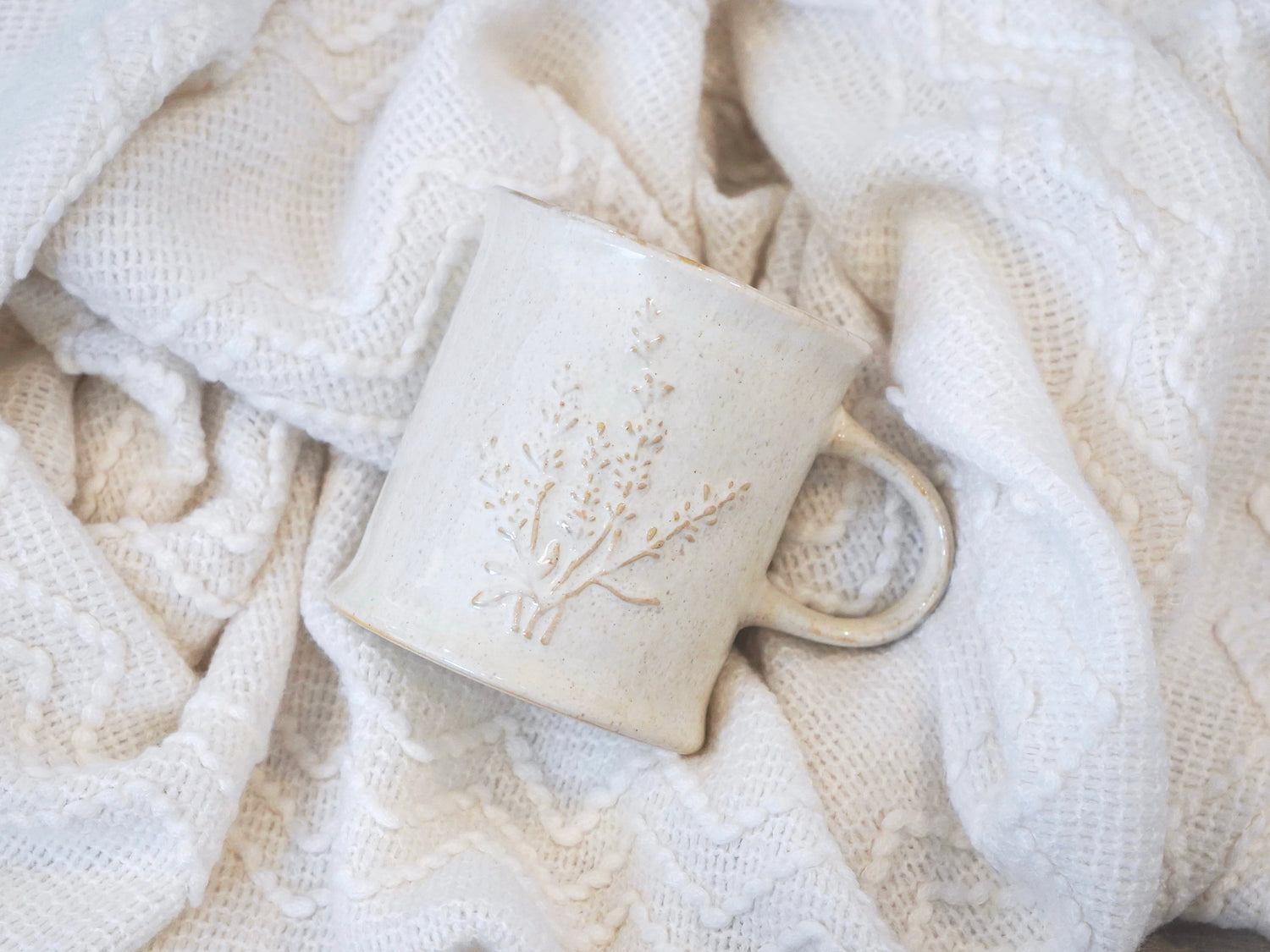 Lavender Sprig Ceramic Mug 12oz dishwasher and microwave safe