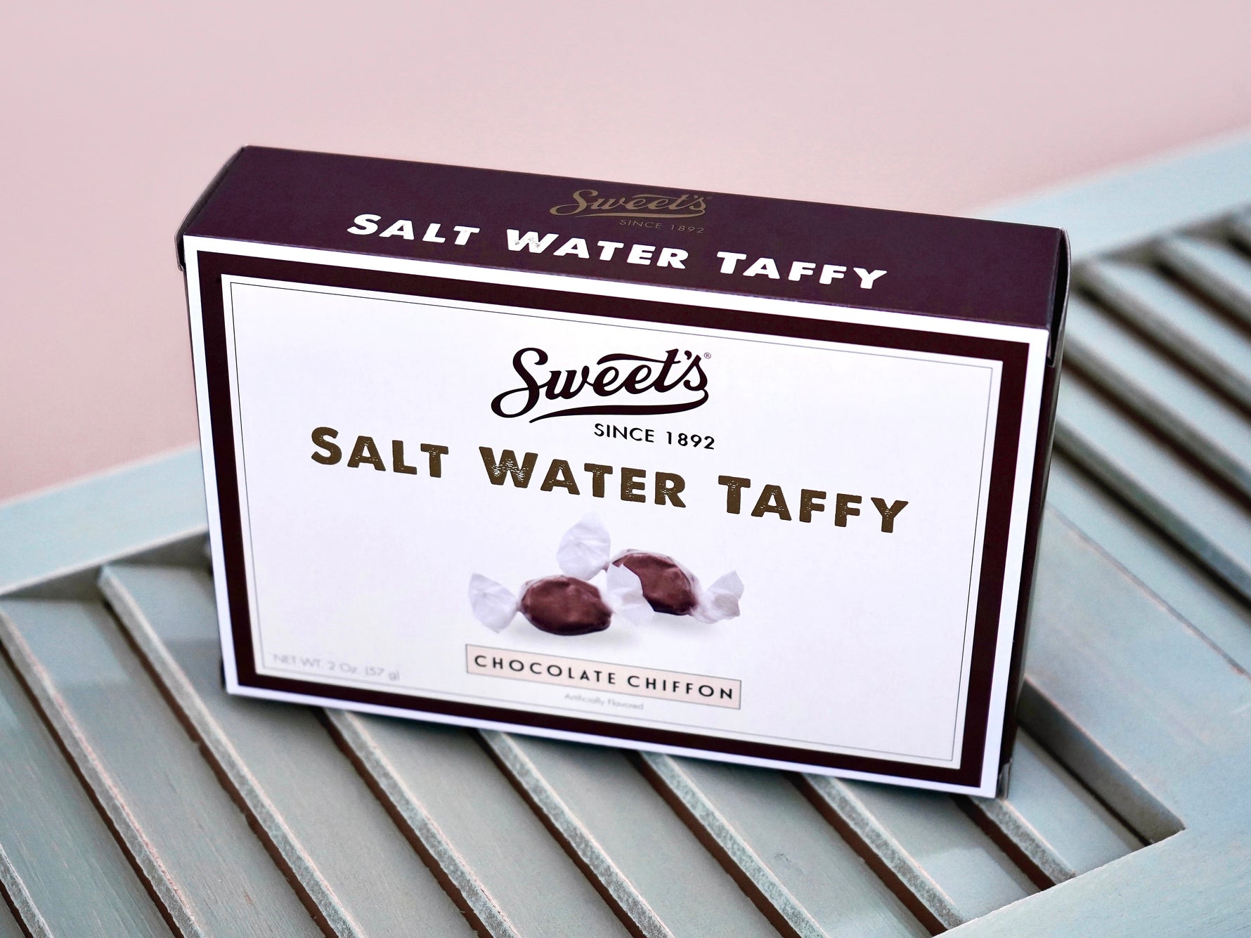Chocolate chiffon salt water taffy 2oz