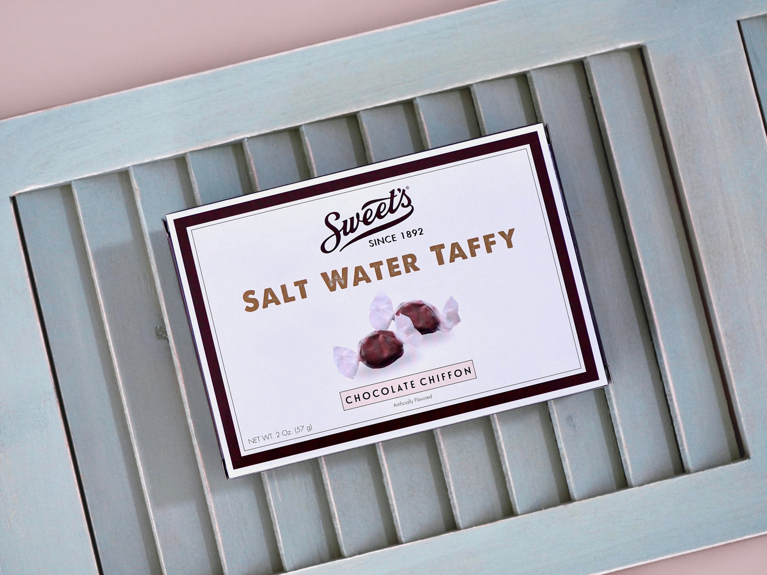 Chocolate chiffon salt water taffy 2oz