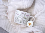 wildflower field ceramic mug 12oz dishwasher and microwave safe