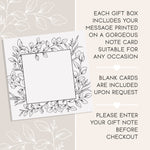 Slide showing Wildflower Pop gift note design with leaf boarder 