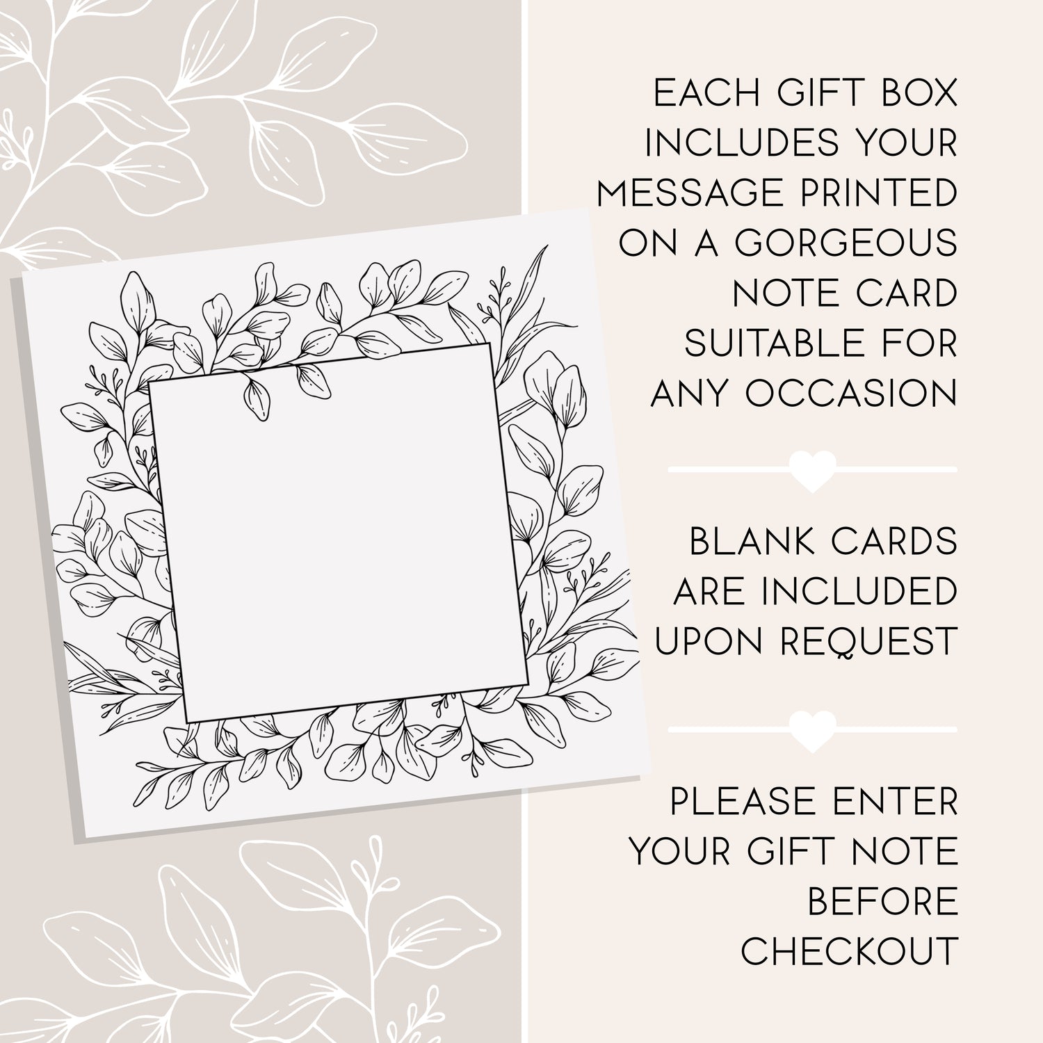 Slide showing Wildflower Pop gift note design with leaf boarder 