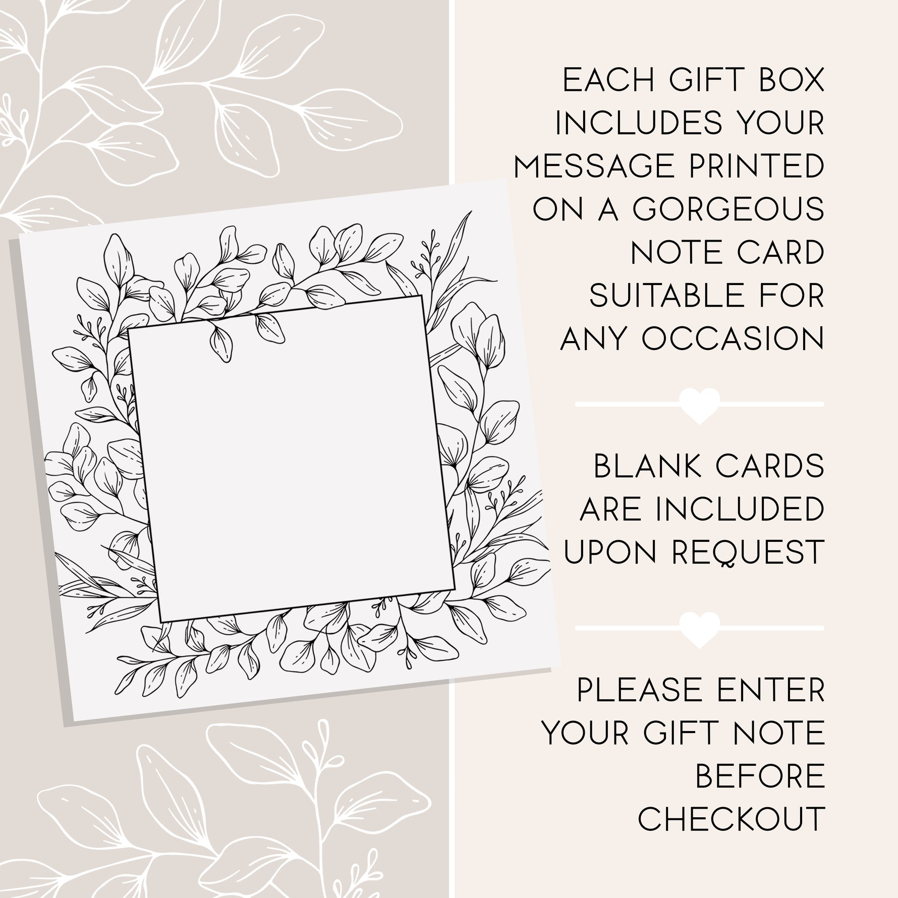 Slide showing Wildflower Pop gift note design with leaf boarder 