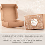 Slide showing Wildflower Pop gift box packaging