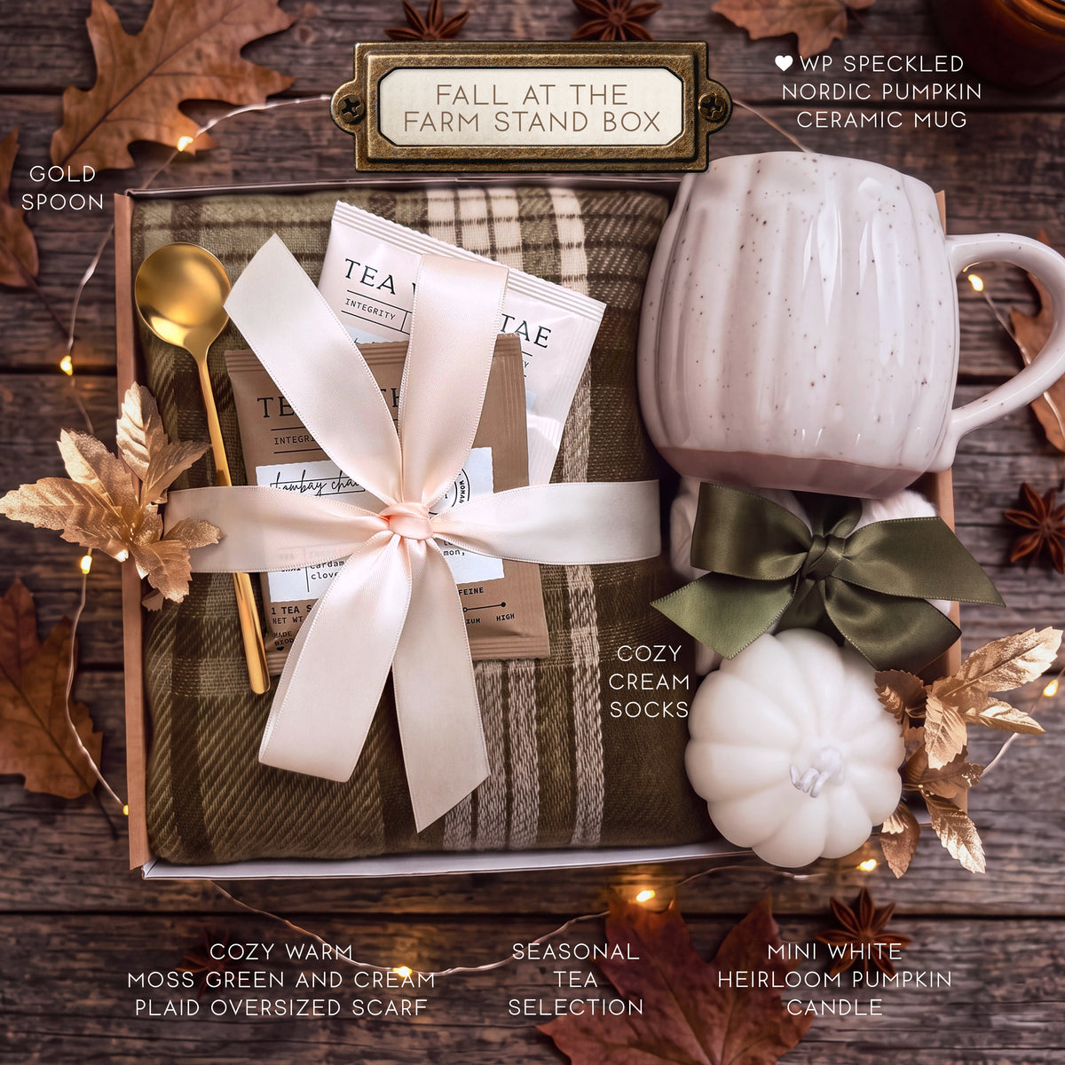 Fall at the Farmstand Gift Box | Cozy Fall Gift with Pumpkin Mug & Scarf