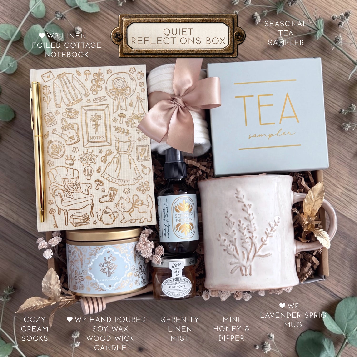 Quiet Reflections Gift Box | Lavender Mug, Tea & Self Care Gift
