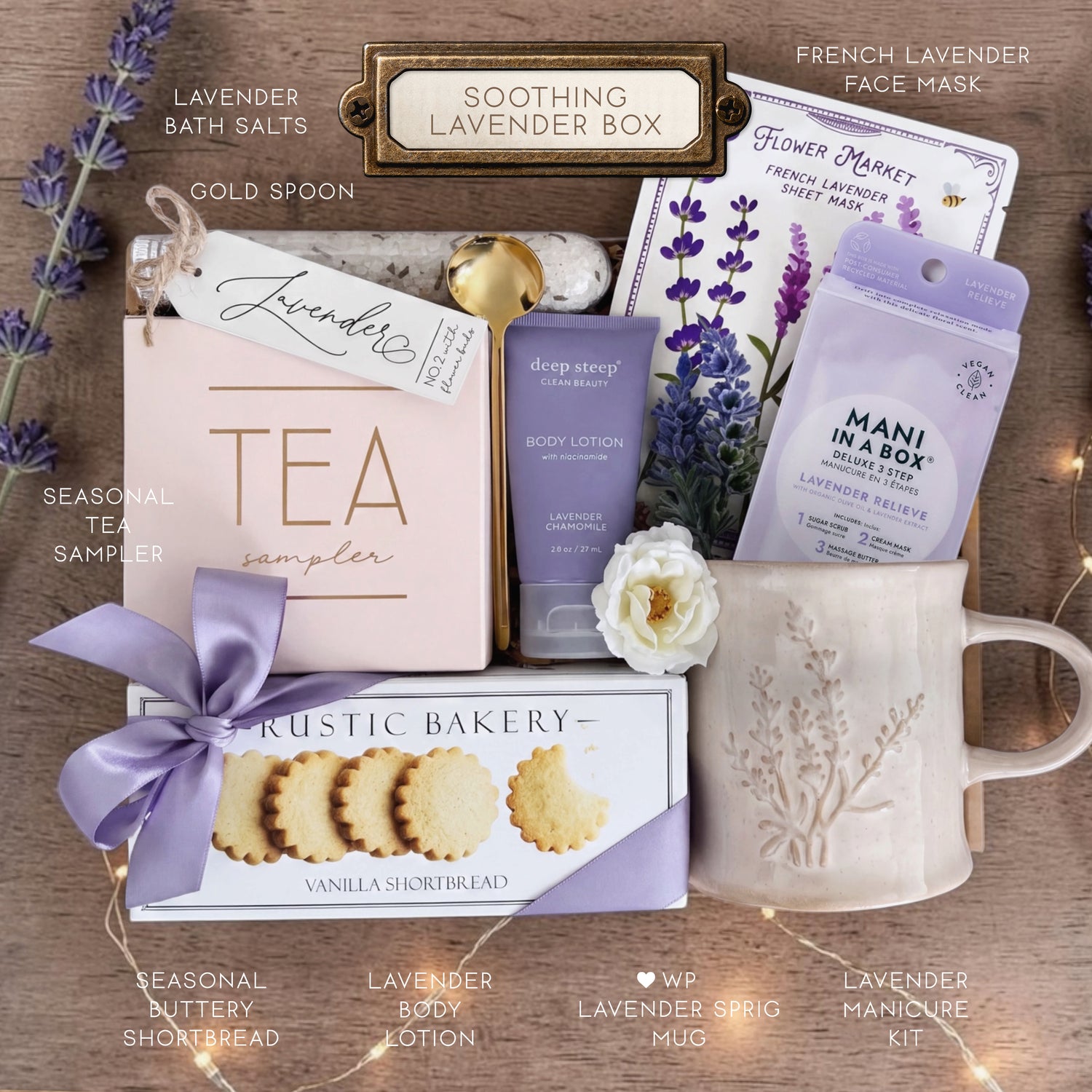 Soothing Lavender Gift Box, Relaxation & Self Care Gift Set, Lavender Spa Gift for Her | Wildflower Pop