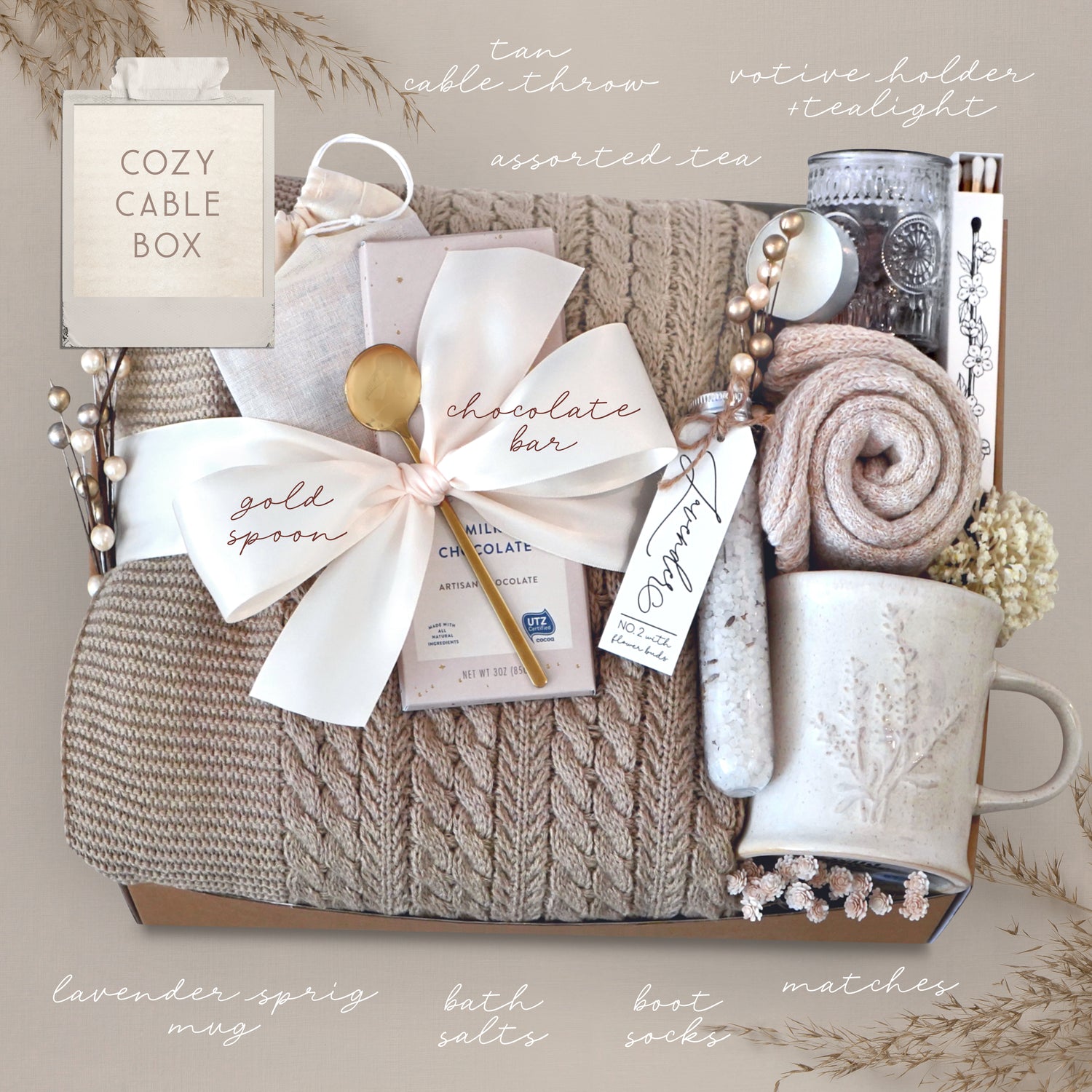 Wildflower Pop Cozy Cable Blanket gift box 