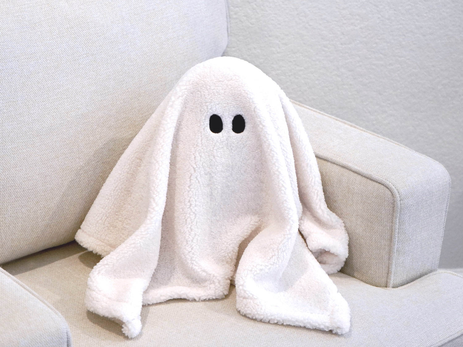 Sherpa Ghost Pillow measures 12"x 13" 