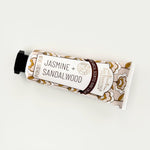 Jasmine + Sandalwood hand cream on a white background