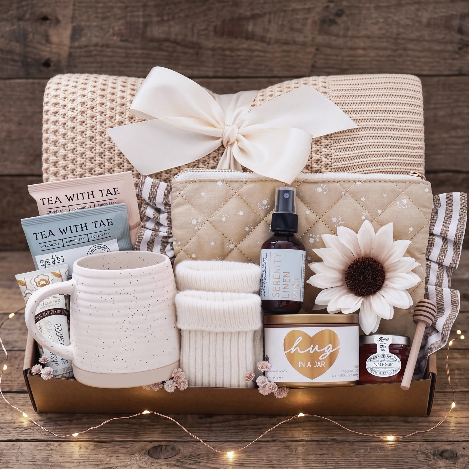 Sweet Honeybee Gift Box | Cozy Self Care Gift with Blanket & Mug