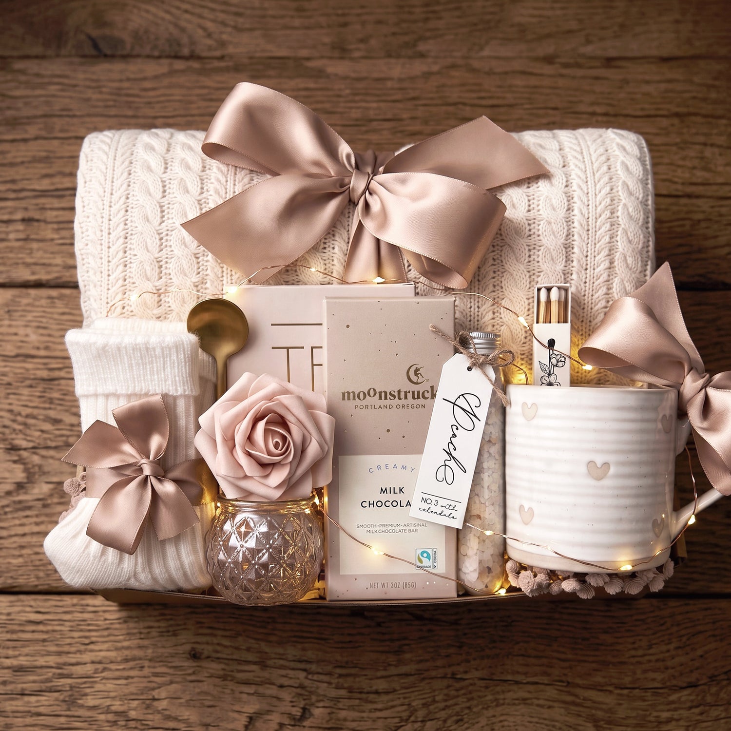 Sending Serenity Gift Box – Blanket, Heart Mug, Tea & Chocolate Gift