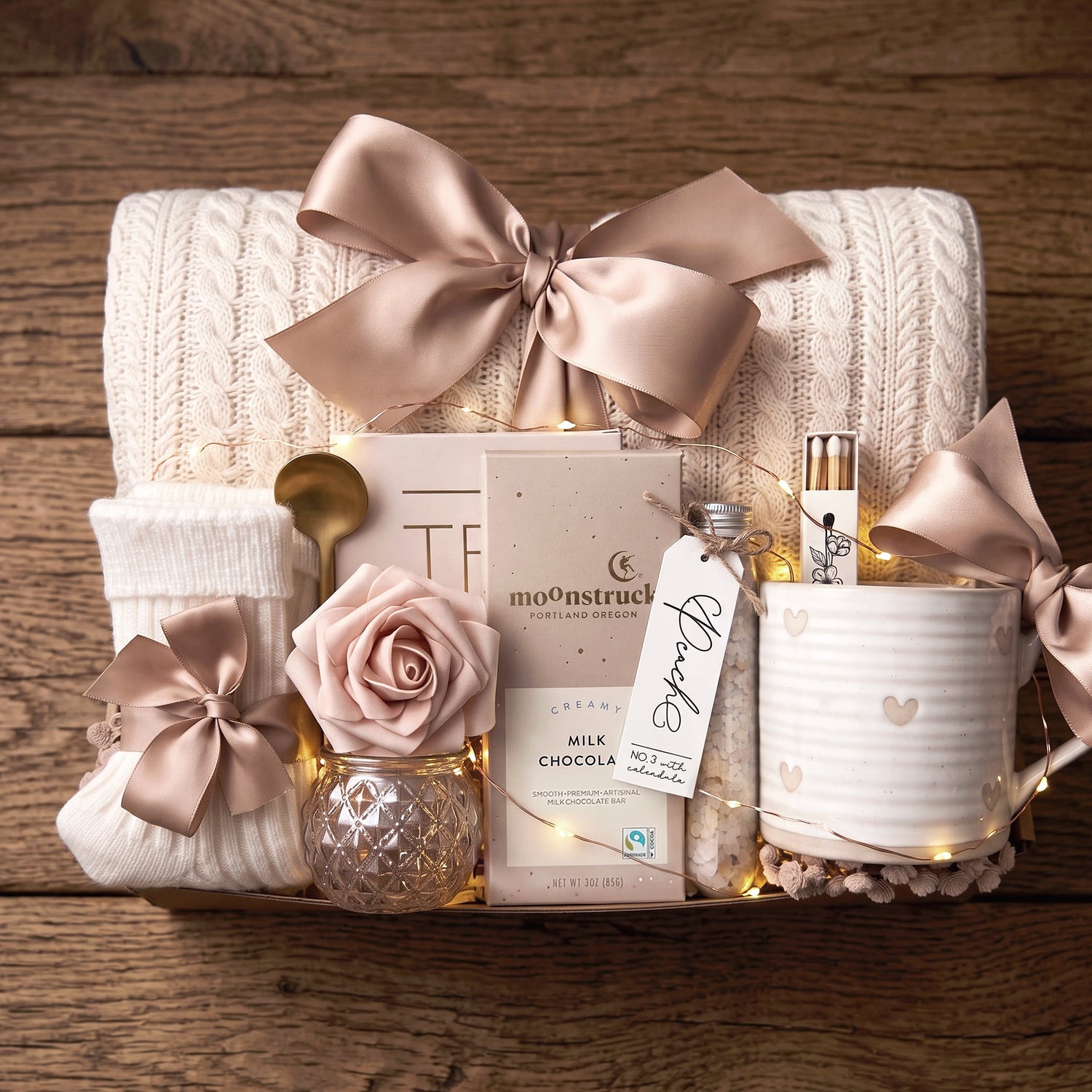 Sending Serenity Gift Box – Blanket, Heart Mug, Tea & Chocolate Gift