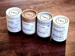 Tea with Tae tea tubes come with 5 tea bags. Flavors shown are coconut oolong, Bombay chai, apple cinnamon, and fruit and berry oolong