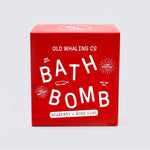 Old Whaling Co Seaberry + Rose Clay bath bomb on a light gray background