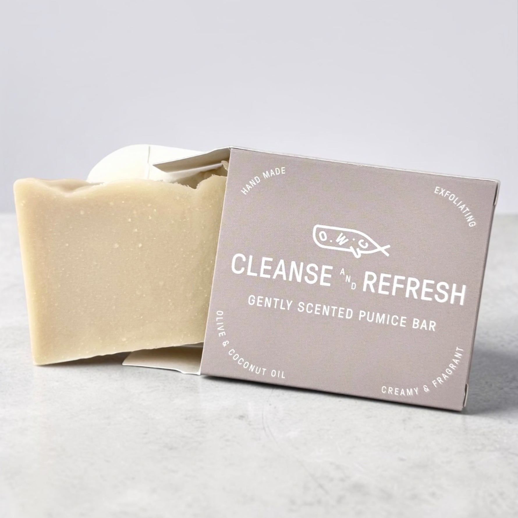 Pumice bar on a light gray background