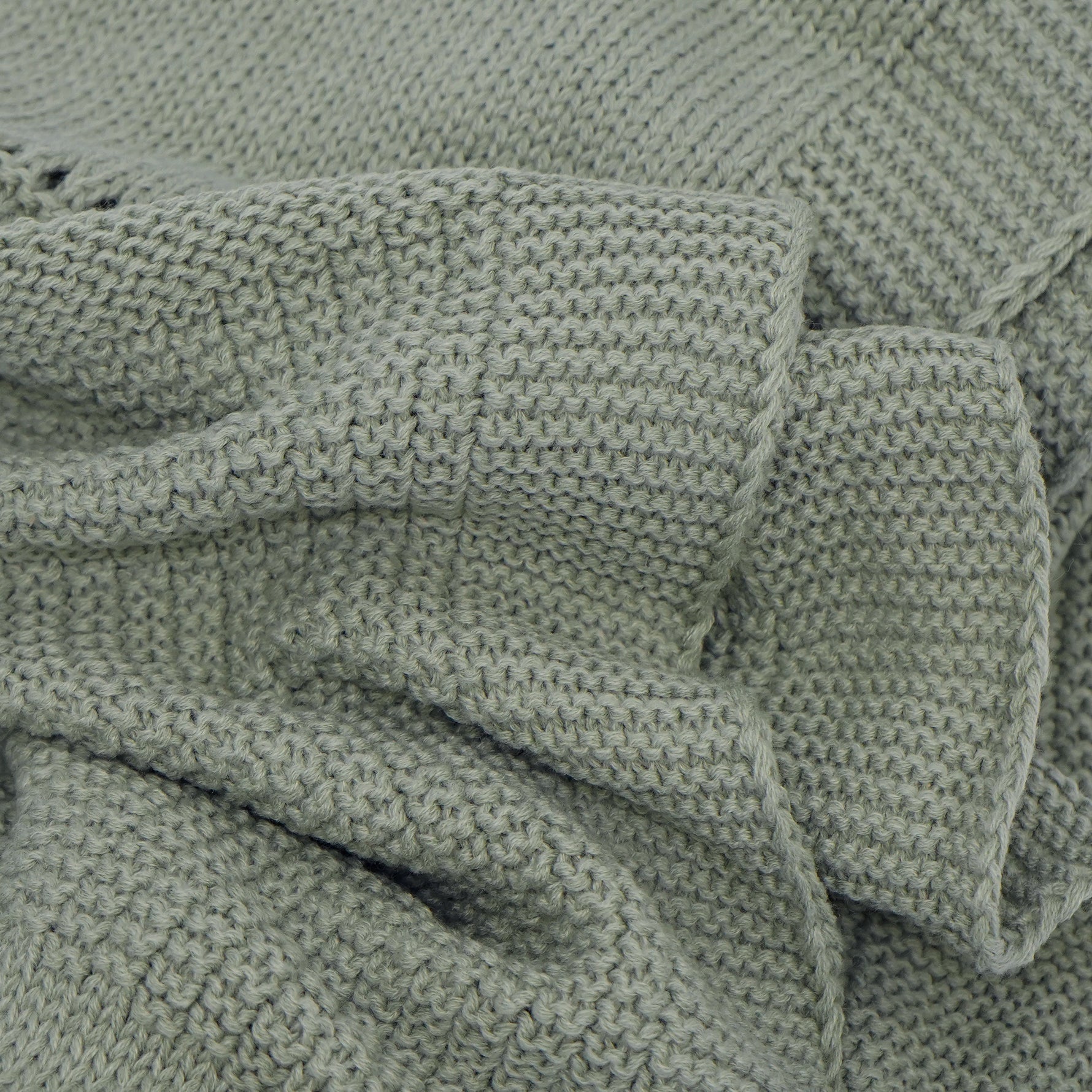 Sage Green Lace Knit Blanket Wildflower Pop 