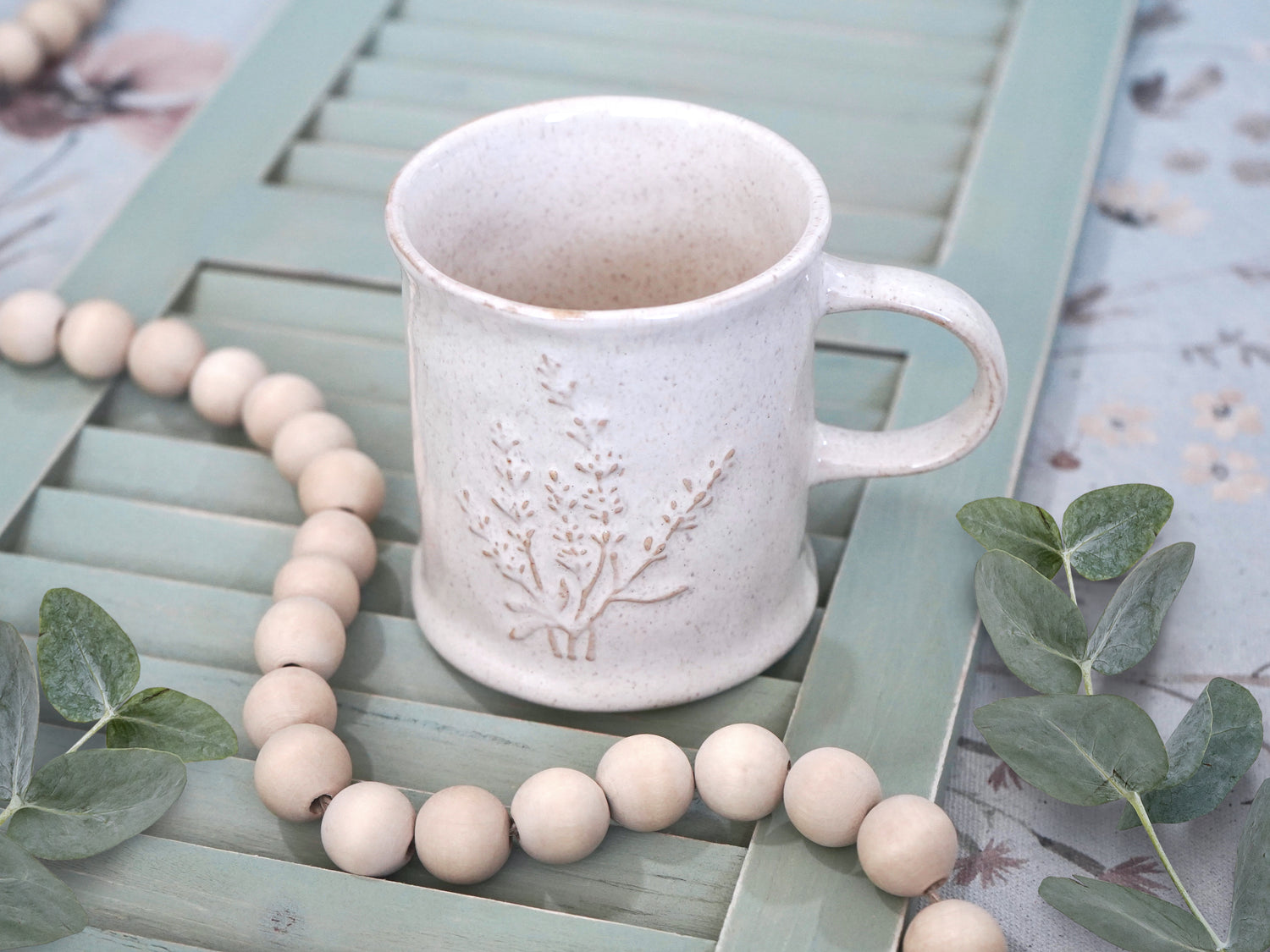 Lavender Sprig Ceramic Mug 12oz dishwasher and microwave safe