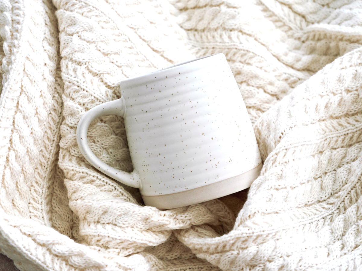 Farmhouse rustic speckled ceramic mug 14oz dishwasher and microwave safe
