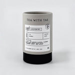 Apple cinnamon tea tube on grey background