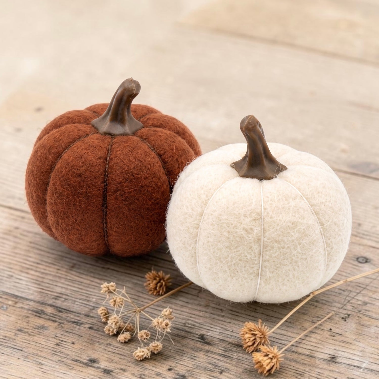 Wool Pumpkin Fall Décor | Orange, Cream or Butter Yellow