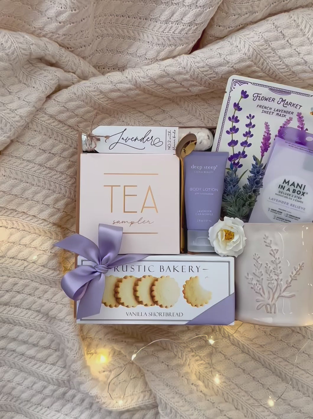 Video pan of the Soothing Lavender Gift Box by Wildflower Pop 