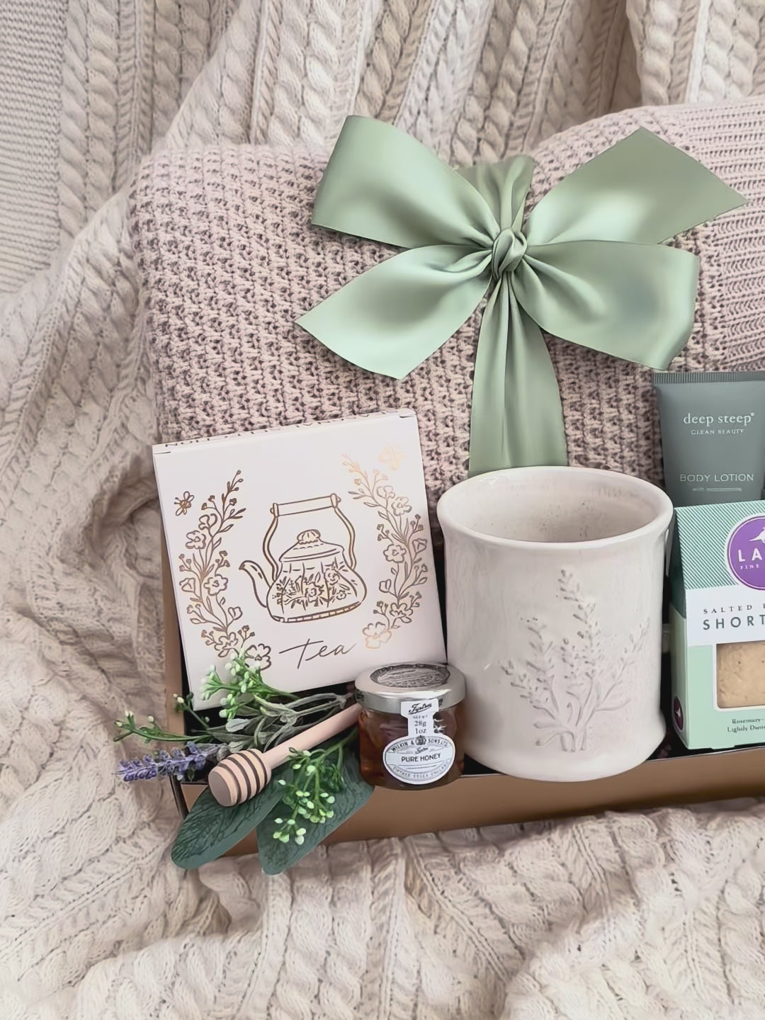video pan of the Calming Moments Gift box by Wildflower Pop